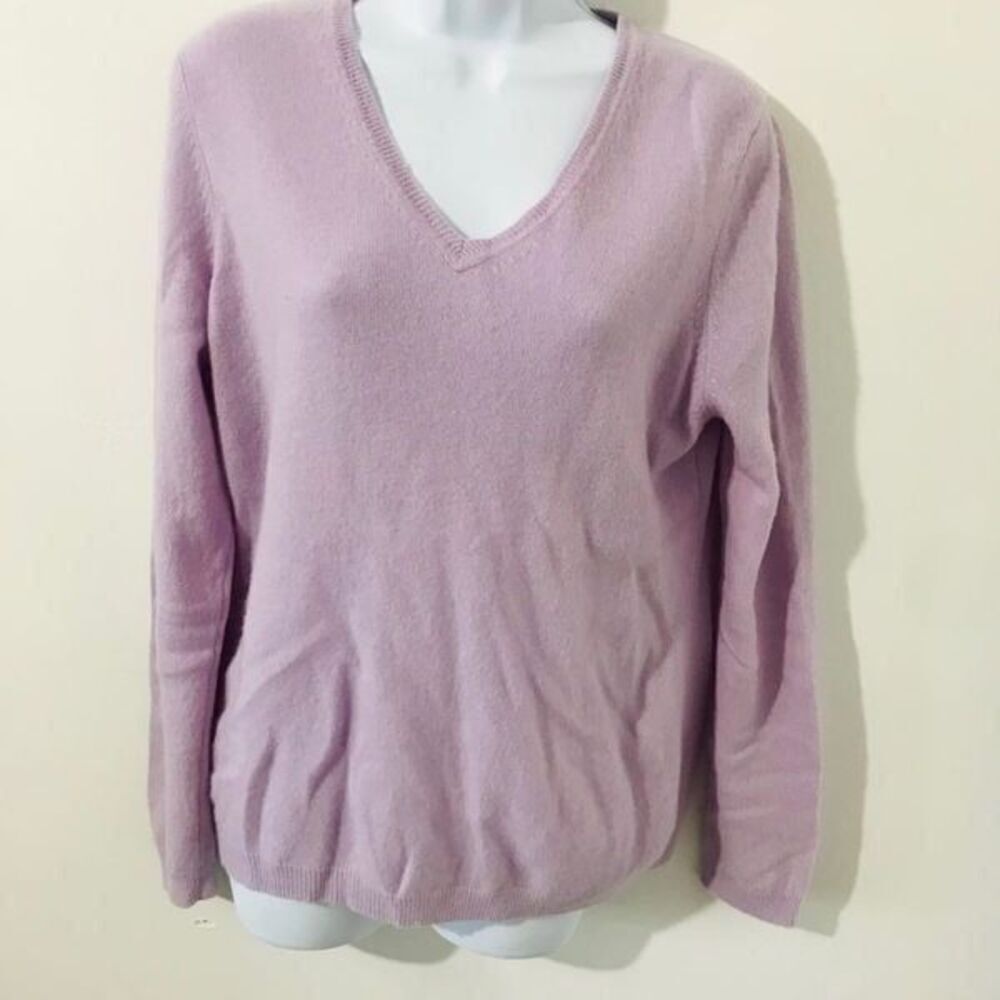Charter Club Luxury Purple 100% Cashmere Sweater V neck Cardigan Size XL..722